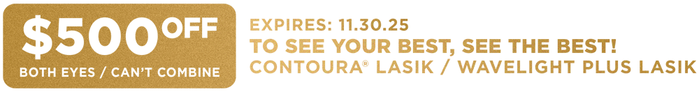 500 off Standard and Wavelight Plus LASIK November gold promo at OVO LASIK + LENS