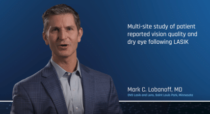 Dr. Mark Lobanoff presents findings from a multi-site study on modern LASIK, patient satisfaction, and dry eye outcomes