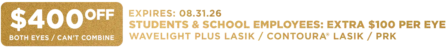 OVO LASIK + LEN's monthly vision correction promotion for LASIK and PRK