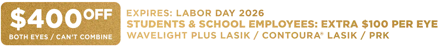 OVO LASIK + LEN's monthly vision correction promotion for LASIK and PRK